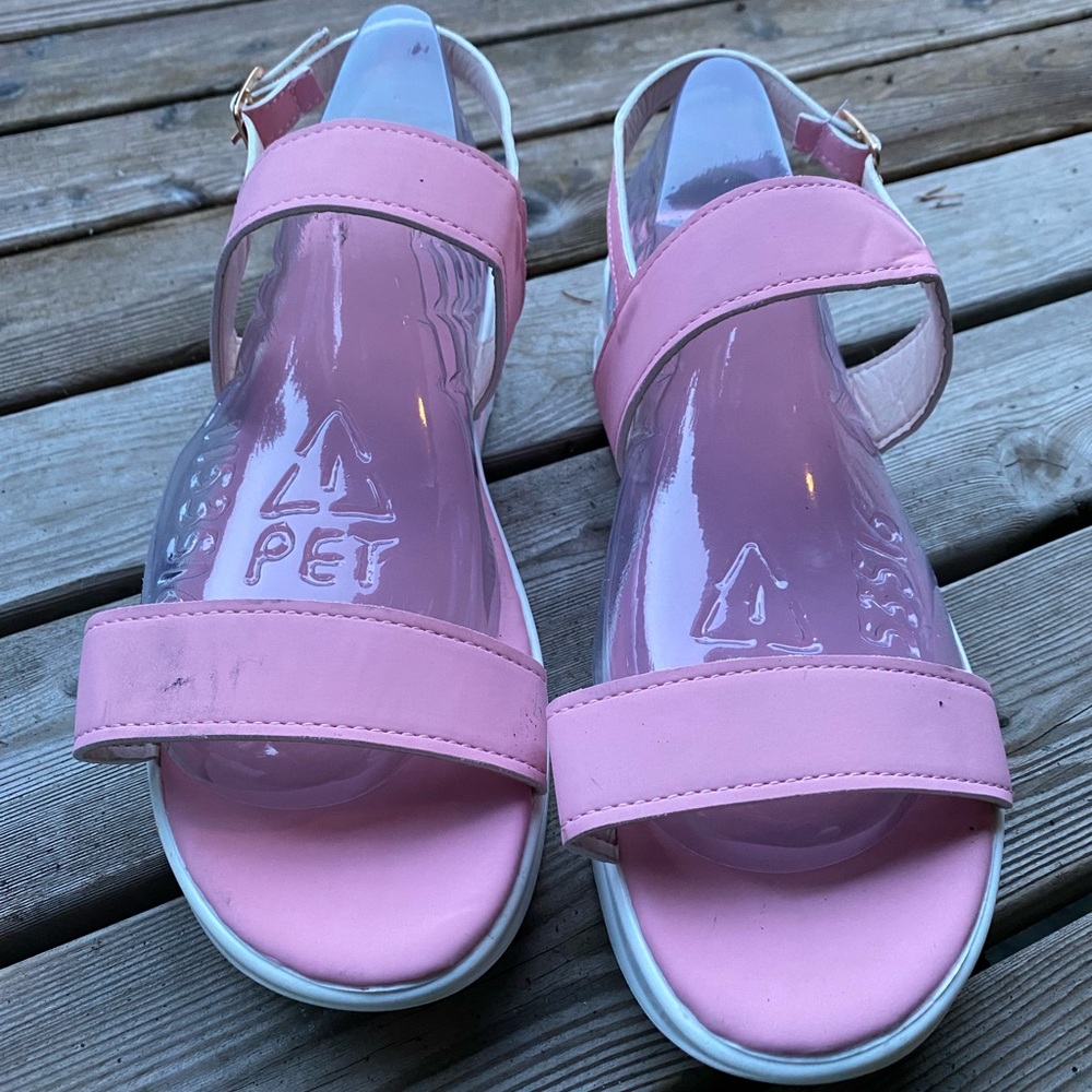 Pink Velcro Squishy Sandals